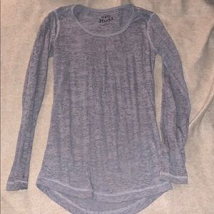 See-through gray long sleeve tee
